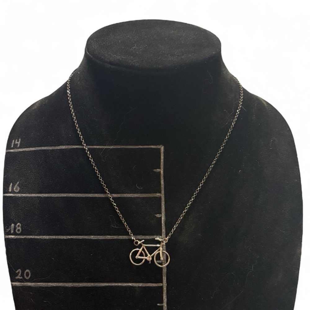 Vintage DYADEMA Sterling Silver Bicycle Necklace, Made in Italy